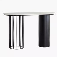 طاولة كونسول إليرزا بسطح من الرخام الأصلي ابيض قاع...