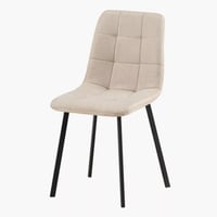 طقم طاولة سفرة مستديرة سطح خشب 4 كراسي قماش بيج بأ...