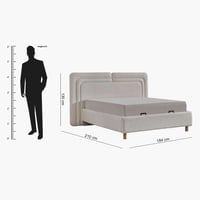 طقم غرفة نوم كينج 5 قطع منجدة مع سرير تخزين هيدرول...