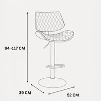 كرسي مرتفع جلد تالين قماش لون اسود بقاعدة معدن مقا...
