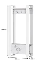 كونسول رفوف وأدراج سفلية وتعاليق - ابيض و رخامي مق...