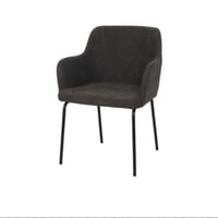 كرسي طعام مارا قماش مخملي لون بيج بارجل معدنية مقا...