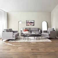 كنبة أورِيليا مقعدين قماش بوليستر لون رمادي بارجل...