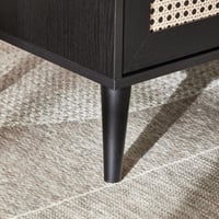 طاولة جانبية نوردك خشب مع درج خيزران و رف مقاس 50x...