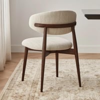 كرسي طعام سيرينا قماش اوف وايت بأرجل خشب بني 54×45...