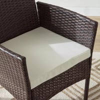 طقم جلسة خارجية كالڤيرا 4 قطع مع وسائد خيزران بني...