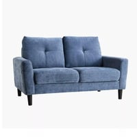 كنبة لوريتّا بمقعدين قماش لون ازرق بارجل بلاستيك م...