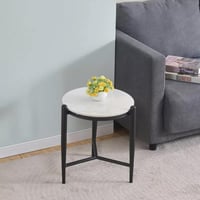 طقم طاولة سطح أحجار متكلسة مقعدين قماش لون رمادي ب...