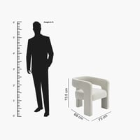 كرسي مفرد أورلا قماش بوكليه لون رمادي فاتح