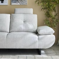 كنبة زاوية زين يسار قماش لون كريمي بظهر قابل للتعد...