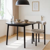 كرسي طاولة طعام ابيلا رمادي واسود مقاس 58x45x50 سم