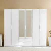 خزانة ملابس عالية اللمعان 6 أبواب و2 درج ومرآة من...