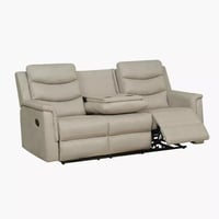 كنبة استرخاء روزيتّا 3 مقاعد وطاولة قماش لون بيج ق...