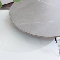 طقم 2 طاولة قهوة مارالينا سطح من الحجر الملبد ابيض...