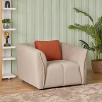 كنبة مفردة دِلفيانا مقعد بمساند قماش لون بيج ووساد...