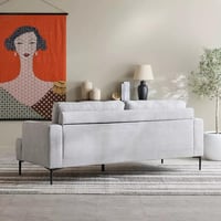 كنبة فيرليا 3 مقاعد قماش لون رمادي فاتح بارجل معدن...