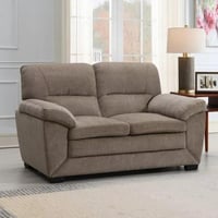 كنبة أوراليا مقعدين قماش لون بيج داكن بارجل بلاستي...