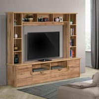 طاولة تلفزيون كارنيشن خشب 65 بوصة بأرفف و ادراج تخ...