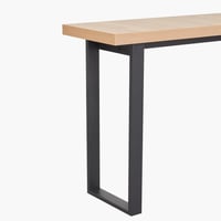 كونسول إندوس بسطح خشب و قاعدة معدن باللون الخشبي م...