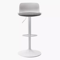 كرسي بار بولي بروبيلين بقاعدة معدن ابيض - من كوبيه