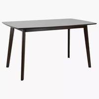 طقم طاولة سفرة مستطيلة خشب مطّاط لون بني 6 كراسي ق...