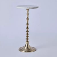 طاولة جانبية لونفيريا بسطح من الرخام الأصلي ابيض ب...