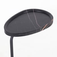 طاولة خدمة جانبية لوتس بسطح خشب أسود و قاعدة معدن...