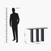 كونسول فابيو بسطح من الرخام وقاعدة من الخشب باللون...