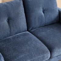 كنبة لوريتّا بمقعدين قماش لون ازرق بارجل بلاستيك م...