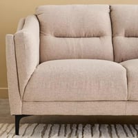 كنبة فيرينا مقعدين قماش لون بيج داكن بارجل معدن اس...