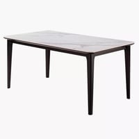 طقم طاولة سفرة مستطيلة سطح من الحجر الملبد ابيض 6...