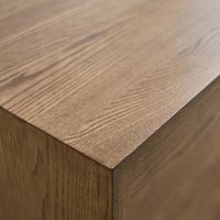 طاولة كونسول لافيا خشب زان برف و 2 درج لون خشبي