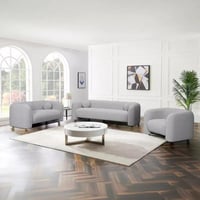 طقم كنب نولين قماش لون رمادي 3 قطع مع وسائد مستدير...