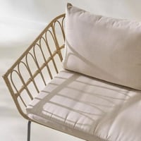 طقم جلسة خارجية إلنورا 4 قطع مع وسائد راتان بيج بأ...