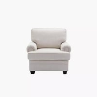 كنبة سانتوس مقعد واحد قماش لون بيج فاتح بارجل بلاس...