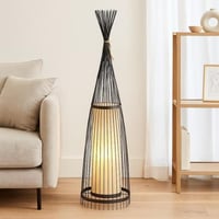 اباجورة ستاند تلة من الخيزران باللون الاسود مقاس 1...