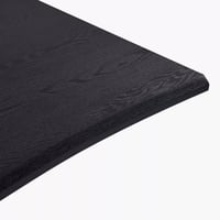 طقم طاولة سفرة سطح خشب اسود 6 كراسي قماش رمادي بار...