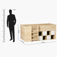 سرير فردي علوي بوحدة تخزين من كوبر كوستاجات - 90x1...