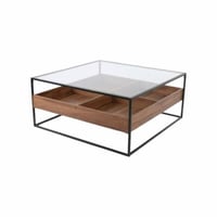 طاولة قهوة فيستا هيكل معدن و بسطح زجاج