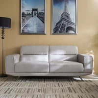 كنبة ميريفرا 3 مقاعد قماش بوكيلة لون رمادي بارجل م...