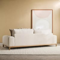 كنبة إلوريا 4 مقاعد مع 4 وسائد قماش لون بيج بارجل...