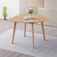 طقم طاولة سفرة خشب مطّاط بيج مع 3 كراسي قماش رمادي...