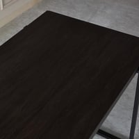 طقم طاولة سفرة كبيرة خشب هندسي بني مع 6 كراسي قماش...