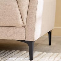 كنبة فيرينا 3 مقاعد قماش لون بيج داكن بارجل معدن ا...