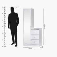 طاولة تزيين طويلة 3 أدراج مع مرآة انيقة من كورنيل