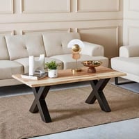 طاولة قهوة ميلڤيورا سطح من الخشب الصلب و قاعدة معد...