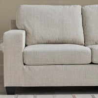 كنبة إيليت قماش مقاعدين لون كريمي بأرجل بلاستيك مت...