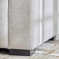 كنبة إيزولا مقعدين ووسادتين قماش بوكلية لون رمادي...