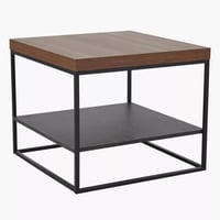 طاولة جانبية ماروفيلا مربعة سطح خشب هندسي لون بني...