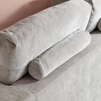 كنبة كومو 3 مقاعد قماش لون رمادي فاتح بارجل بلاستي...